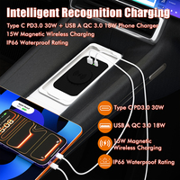 Panel de Carga Inalámbrica Rápida de 15W para Auto con Caja de Almacenamiento para Instalación en Autos, Autobuses y Autocaravanas