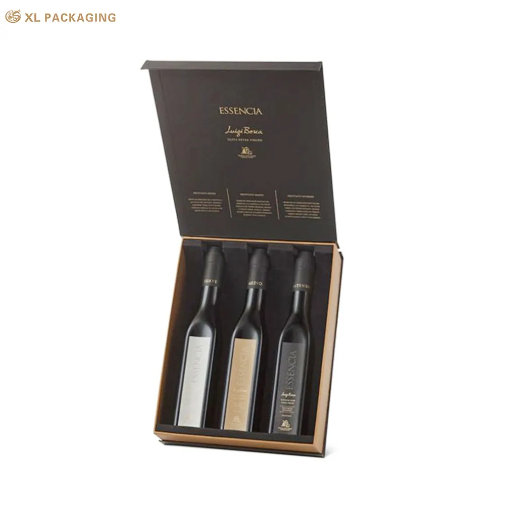 Boîte à vin magnétique personnalisée, boîte d'emballage de vin magnétique de luxe pour bière vin rouge avec Logo