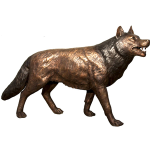 Nouvelle statue de loup <span class=keywords><strong>en</strong></span> bronze massif pour parc et hôtel - Product Image 5
