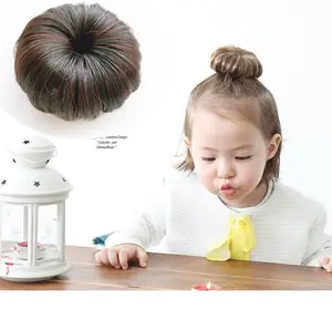 Hort Selling Factory Wholesale Fashion Synthetic Fiber Hair Bun With Duck Bill Clip Donut Bun For Baby Girl Small Size