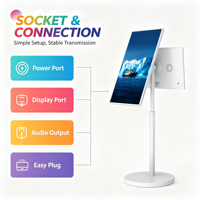 Écran intelligent sur pied, rotatif, portable, Android, fonctionnement intelligent, adapté au divertissement à domicile, fabrication OEM