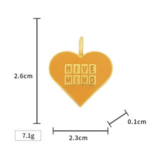 Colgante de Acero Inoxidable Chapado en Oro con Forma de Corazón y Resina Incrustada, Engaste de Bisel, Joyería Romántica Unisex para Fiesta - Product Image 5