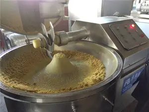 מטחנת בשר תעשייתית מיקסר מיקסר קיבולת גדולה קערה חותך מיקסר קפוא מכונת חיתוך קוביות בשר מכונה להכנת נקניקיות