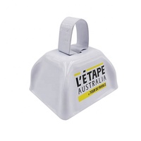 Sonnettes de vache blanches et personnalisées, 3 pouces, sonnerie en métal, pas cher, style école ou sport, pour faire du bruit