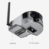 Caméra WiFi 4K avec double objectif ultra grand angle, caméra solaire 4G 4K HD, panoramique à 180 degrés, caméra IP de sécurité à double objectif
