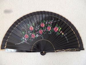 Éventail en bois peint à la main, flamenco espagnol, éventail de danse - Product Image 2