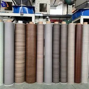 Lapisan Laminasi Pintu Tekstur Kayu Super Matt Warna Baru PVC Film Gulung Kayu PVC Foil untuk Pintu