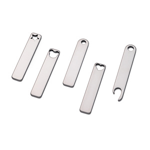 Étiquettes vierges en acier inoxydable, petites, pour accessoires de bijoux DIY, en forme de cœur, étoile, ours, poisson, ouvre-bouteille rond, pour colliers et bracelets - Product Image 5