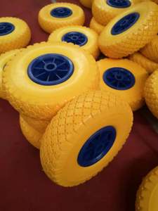 <span class=keywords><strong>Roue</strong></span> solide en PU Maxtop Factory 260x85mm, pneu anti-crevaison 300-4, roulement à billes, roues en mousse PU jaunes pour équipement de manutention - Product Image 4