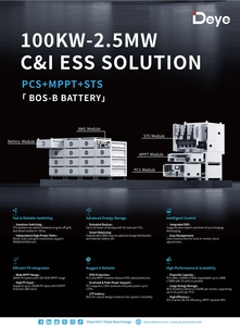 Système tout-en-un Deye BOS-B Pro-A3, batterie lithium Lifepo4 257,23 kWh, pack de batteries lithium-ion avec module PDU et support de montage - Product Image 3