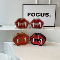 Halloween Horreur Sacs À Main Vampire Sac À Bandoulière Personnalisé Bucktooth Lèvres Bourse Femme Drôle Personnalité Niche Gothique Halloween Sac À Main