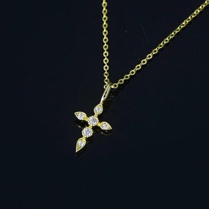 เครื่องประดับที่มีคุณภาพสูงสี D สร้อยคอจี้ไขว้ VVS1Moissanite สร้อยคอโซ่เงินแท้925สำหรับผู้หญิง - Product Image 4