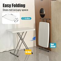 Table de camping pliable réglable - 30x20, pliable, 5 réglages de hauteur, légère, en polyéthylène HDPE, design contemporain, pour l'extérieur