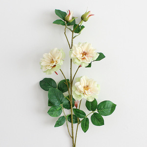 Ramo de Rosas Artificiales Mensuales de Seda con Hojas, Ramo de Novia, Decoración Floral para Bodas - Product Image 3