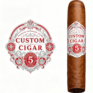 Étiquette de cigare en papier gaufrée à chaud avec logo personnalisé, bande de cigare en feuille d'aluminium rouge, autocollant pour cigares – Offre Spéciale - Product Image 1