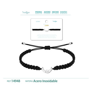 Bracciale Charm in Acciaio Argentato con Filo del Destino, Accessorio alla Moda - Product Image 1