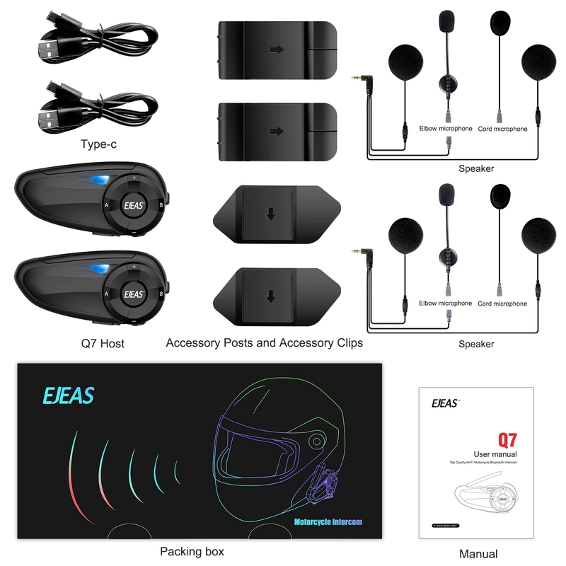 Ejeas Q7 FM Radio Bluetooth Intercom