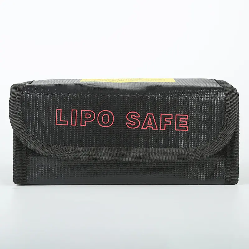 Lipo Battery Portable Fireproof Explosion-proof Safety Bag Fire Resistant Battery Safe Bag for RC Lipo Battery 165x75x65mm Black