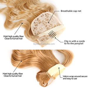 AliLeader 24 \ "Long Couleur Naturelle Résistant À La Chaleur Synthétique Clip-in <span class=keywords><strong>Extension</strong></span> <span class=keywords><strong>de</strong></span> <span class=keywords><strong>Cheveux</strong></span> Style Chaud Vague <span class=keywords><strong>de</strong></span> Corps <span class=keywords><strong>Queue</strong></span> <span class=keywords><strong>de</strong></span> <span class=keywords><strong>Cheval</strong></span> pour la Vente en Gros - Product Image 3