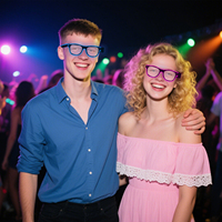 Lunettes de soleil carrées portables unisexes Neon-Glo EL avec affichage lumineux décoratif - Étanches et durables pour les fêtes du Nouvel An et de Pâques