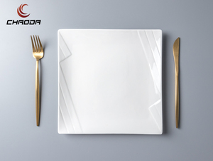 ChaoDa-el mejor plato de cena de cerámica de 8-12 pulgadas, <span class=keywords><strong>platos</strong></span> de <span class=keywords><strong>porcelana</strong></span> resistentes para restaurante, Plato cuadrado de cerámica - Product Image 5