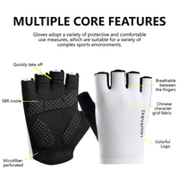 1 par de guantes de ciclismo Unisex, guantes transpirables de medio dedo para bicicleta de montaña y carretera, guantes antideslizantes con almohadilla de palma SBR con absorción de impacto