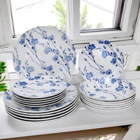 Service de vaisselle en céramique 18 pièces de style européen Service en porcelaine avec vaisselle et assiettes Combinaison de vaisselle pour le dîner