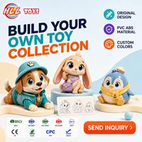 Figurines miniatures HLL OEM ODM en PVC et ABS, collection de figurines Kawaii sur le thème des chiots, films et séries TV