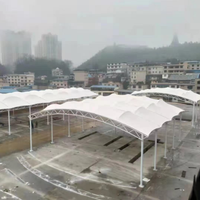 Toit pare-soleil en membrane pour terrains de sport extérieurs, auvent en tissu tendu sur mesure pour abri solaire de terrain de padel – Fournisseur direct usine