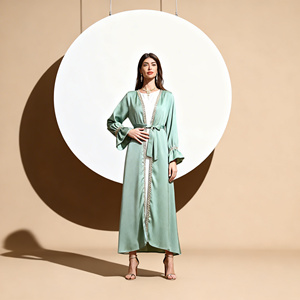 Vestido Abaya Elegante de Poliéster con Encaje de Alta Calidad para Mujeres Musulmanas, Proveedor Mayorista Personalizado - Product Image 2