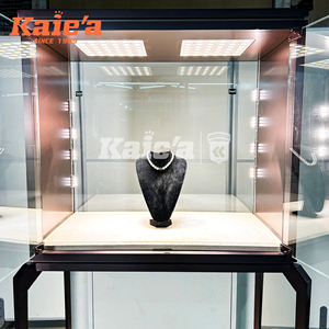Hiện Đại kim loại đồ trang sức sang trọng tháp tường Trường hợp với Showcase Glass Upright cửa hàng đồ trang sức hiển thị Showcase - Product Image 2