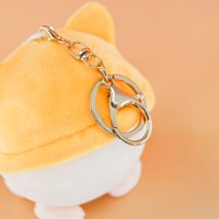 Porte-clés en peluche personnalisé, mignon, en forme de Corgi ou d'hamster, anti-stress, jouet en peluche pour la décoration de sacs et de sacs à dos