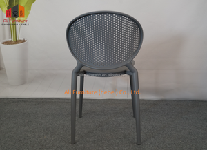 <span class=keywords><strong>Chaise</strong></span> de salle à manger moderne minimaliste en plastique, dossier perforé rond, légère et imperméable, pour la maison et les espaces commerciaux - Product Image 6