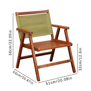 Silla de playa plegable para exteriores, color verde oliva, 51x43x60cm, plegable para picnic y camping - Product Image 3