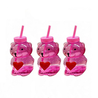 Bouteille d'eau transparente pour enfants, 20 oz, à couche unique, motifs Capybaras/Canard Jaune/Ours, idéale pour le carnaval, vente en gros