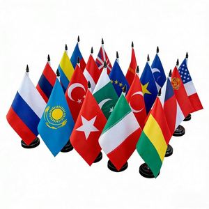 Drapeau de table de bureau en polyester, drapeau national mondial 2026, best-seller fournisseur, support de drapeau de bureau personnalisé, fanion pliable - Promotion - Product Image 1
