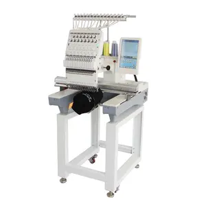 BF-1501 Single head 15 deedles cap flat embroidery machine with 1200rpm high speed & 8" Touch Screen Computer