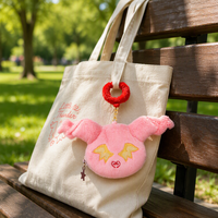Pochette suspendue en PVC peluche 3D personnalisée en forme de dessin animé avec fermeture éclair, sac à fermeture éclair personnalisé avec figurine d'anime, petits accessoires quotidiens sur mesure