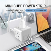 Multiprise intelligente BAYU Factory AU avec chargeur sans fil, charge rapide, port USB-C PD 20W, 3 prises, prise de bureau pour la maison