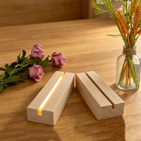 Lámparas de Mesa LED con Base para Lámparas de Batería AAA, Soportes de Madera para Lámparas Nocturnas LED, Lámparas LED Inalámbricas Cálidas, Luces de Madera para Decoración de Habitaciones