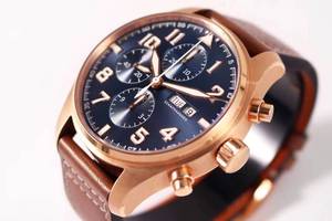 Reloj de piloto multifuncional con cronógrafo, movimiento mecánico de calidad superior, 43 mm, fábrica ZF, movimiento asiático 7750, IW377709, oro rosa - Product Image 3