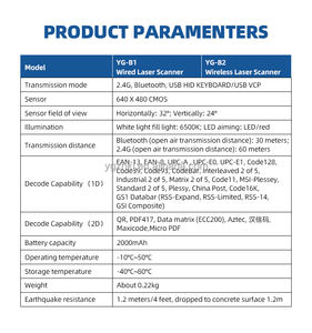 Scanner de codes à barres de bureau filaire 2D avec portable pour <span class=keywords><strong>lecteur</strong></span> de codes <span class=keywords><strong>QR</strong></span> Bluetooth pour smartphones en stock - Product Image 5