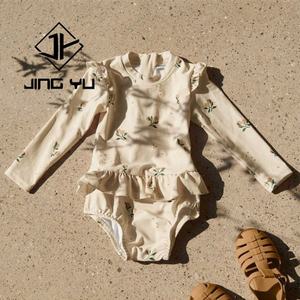 Wholesale Swimsuit Hawaiian Print Toddler Swimwear Swimming Trunks OEM Custom Eco-friendly Nylon Kids Swimsuit - Product Image 5