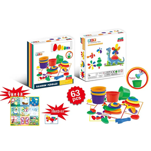 Meilleure vente enfants éducatifs 63 pièces créatif arc-en-ciel cailloux assembler bloc de construction puzzle ensembles bricolage jouet - Product Image 3