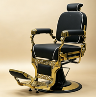 Fauteuil de barbier de style rétro haut de gamme, robuste, avec appui-tête hydraulique réglable