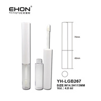 Emballage cosmétique personnalisé avec logo, 4,8 ml, ABS/PETG, conteneur vide pour gloss à lèvres, tube de rouge à lèvres liquide avec bouchon à vis
