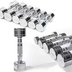 Haltères en acier électroplaqué OEM <span class=keywords><strong>Jlw</strong></span> pour usage commercial, unisexe, couleur argent, gamme de poids de 1 kg à 10 kg, entraînement du corps entier, taille personnalisée - Product Image 4
