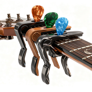 Capo <span class=keywords><strong>de</strong></span> guitare étendu en gros avec <span class=keywords><strong>fente</strong></span> intégrée pour plectre, personnalisable, en silicone <span class=keywords><strong>à</strong></span> mémoire <span class=keywords><strong>de</strong></span> forme pour guitare 12 cordes - Product Image 4