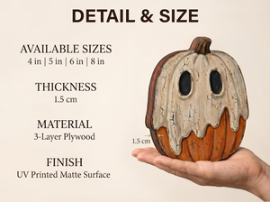 Decoración Vintage de Halloween, Decoración Retro para Estante de Madera, Fantasma, Gato Negro, Calabaza, Esqueleto, Bruja, Búho, Zombi, Vampiro - Product Image 4