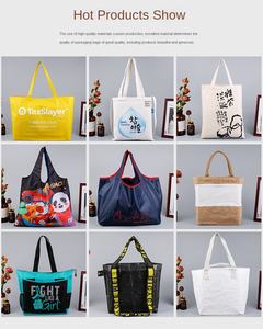 Sac fourre-tout en toile avec fermeture éclair, faible MOQ, toile enduite <span class=keywords><strong>rigide</strong></span>, sac de shopping écologique, motif lettres, plusieurs tailles, sac de plage pas cher - Product Image 4